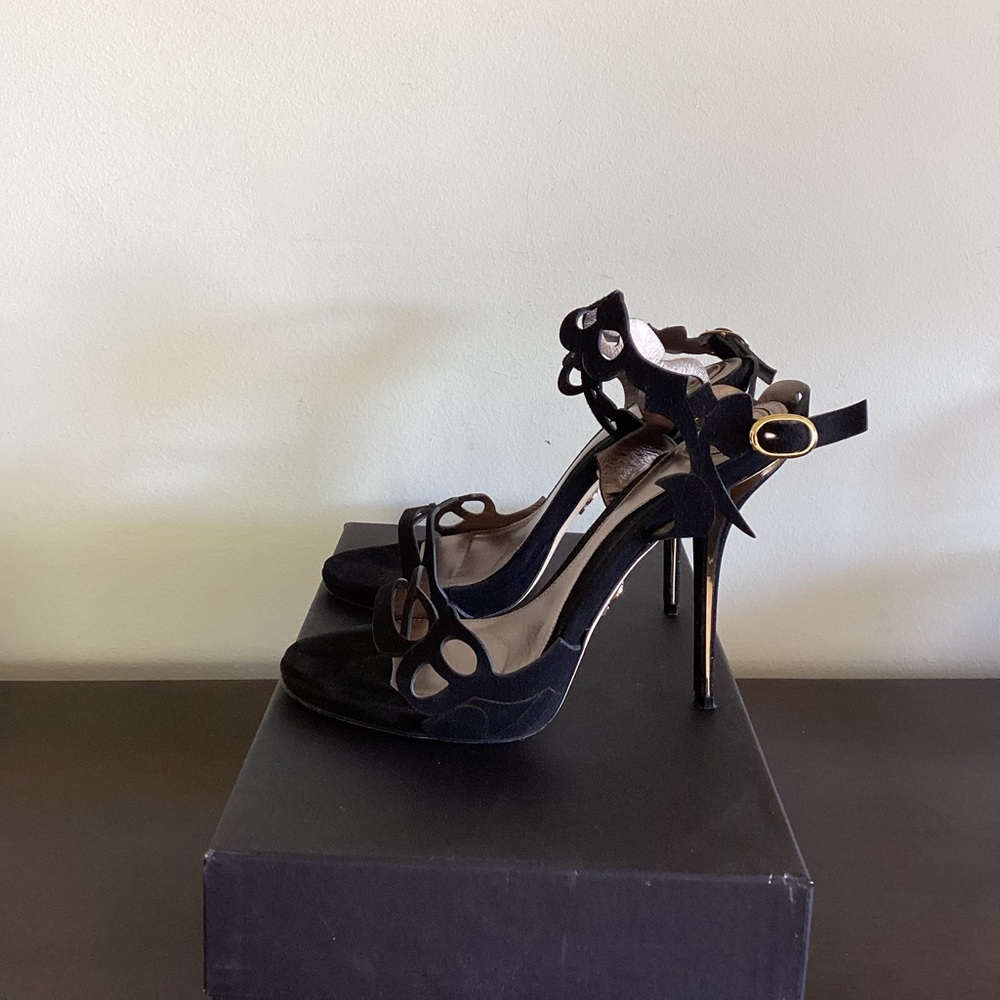 AENNIS EUNIS HERE ME OUT BLACK SUEDE PUMPS SZ 37